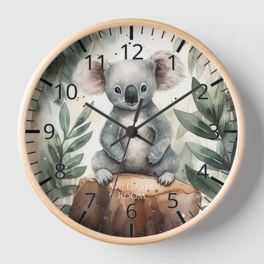 Cute waterverf Koala klok  (Voorkant)