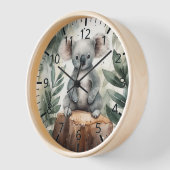 Cute waterverf Koala klok  (Hoek)