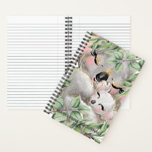 Cute Waterverf Koala Mam & Baby Notitieboek Journa