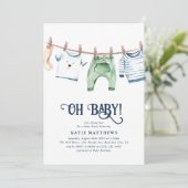 Cute Waterverf Laten we jongen uithangen Oh Baby s Kaart (Staand voorkant)