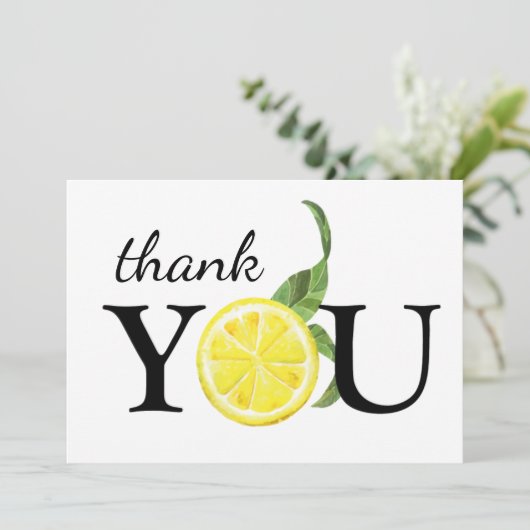 Cute Waterverf Lemon Hartelijk dank Bedankkaart (Staand voorkant)