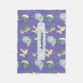 Cute Waterverf Light Paars Dinosaur Horizontal Fleece Deken (Voorkant)