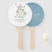 Cute Waterverf Llama met het thema Baby shower Handwaaier (Voorkant en achterkant)