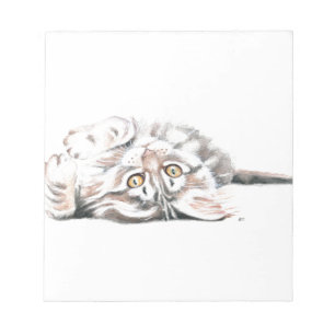 Cute Waterverf Maine Coon Kat Notitieblok