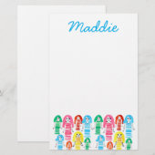 Cute waterverf meiden grappig plezier briefpapier (Voorkant / Achterkant)