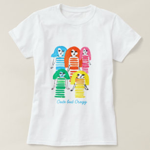 Cute waterverf meisjes funky moderne kunst t-shirt