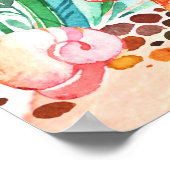 Cute Waterverf Mermaid under the Zee Birthday Pos Poster (Hoek)