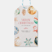 Cute Waterverf Merry Kerstmis Cadeaulabel (Voorkant)
