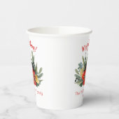 Cute Waterverf Merry Kerstmis Papieren Bekers (Links)