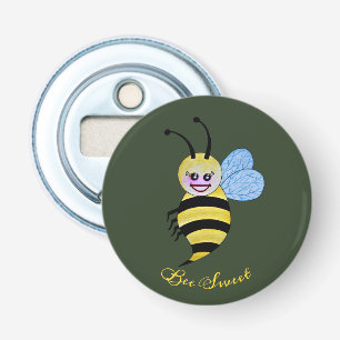 Cute Waterverf met Happy Smile Button Flesopener
