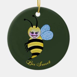 Cute Waterverf met Happy Smile Keramisch Ornament