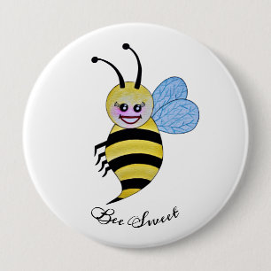 Cute Waterverf met Happy Smile Ronde Button 4,0 Cm
