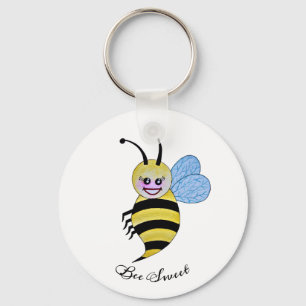 Cute Waterverf met Happy Smile Sleutelhanger