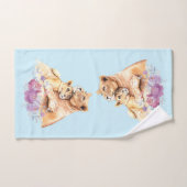 Cute Waterverf Moeder Lons & Cub Bad Handdoek (Handdoek)