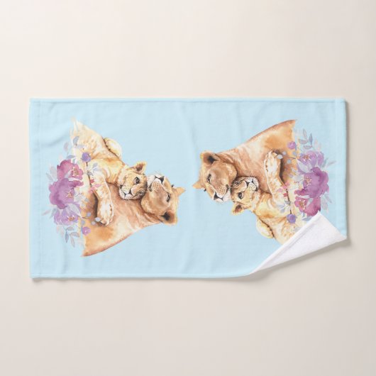 Cute Waterverf Moeder Lons & Cub Bad Handdoek (Handdoek)