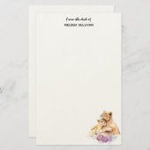 Cute Waterverf Moeder Lons & Cub Briefpapier (Voorkant / Achterkant)