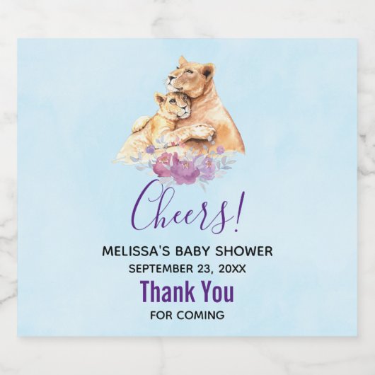 Cute Waterverf Moeder Lons en Baby shower Kutten Bier Etiket (Enkel label)