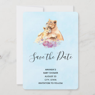 Cute Waterverf Moeder Lons en Baby shower Kutten Save The Date