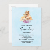 Cute Waterverf Moeder Lons en Baby shower Kutten Uitnodiging Briefkaart (Voorkant / Achterkant)