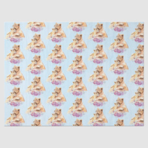 Cute Waterverf Moeder Lons- en Cub-patroon Tissuepapier
