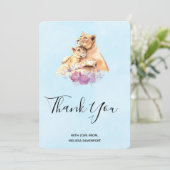 Cute Waterverf Moeder Loon & Cub Hartelijk dank Bedankkaart (Staand voorkant)