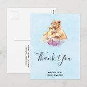 Cute Waterverf Moeder Loon & Cub Hartelijk dank Briefkaart (Voorkant / Achterkant)