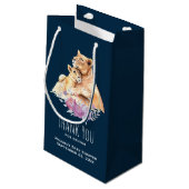 Cute Waterverf Moeder Loon & Cub Hartelijk dank Klein Cadeauzakje (Achterkant Gekanteld)