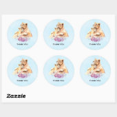 Cute Waterverf Moeder Loon & Cub Hartelijk dank Ronde Sticker (Vel)
