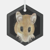 Cute Waterverf Mouse Peking Animal Art Glas Ornament (Voorkant)