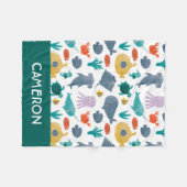 Cute Waterverf Ocean Animals Patroon Fleece Deken (Voorkant (Horizontaal))