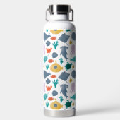 Cute Waterverf Ocean Animals Patroon Waterfles (Achterkant)