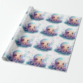 Cute Waterverf Octopus Baby shower Cadeaupapier (Uitgerold)