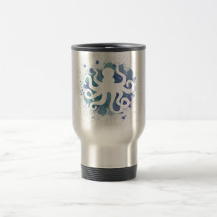 Cute Waterverf Octopus Design Reisbeker