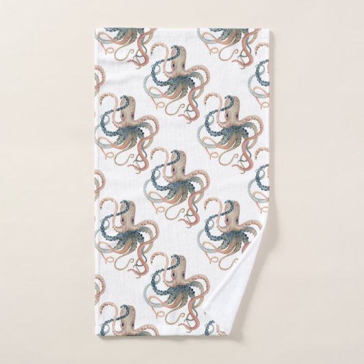 Cute Waterverf Octopus Towel Set Bad Handdoek (Handdoek)