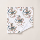 Cute Waterverf Octopus Towel Set Bad Handdoek (Wasdoekje)