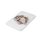 Cute Waterverf Owl Bird Natuur art Badmat (Gekanteld)