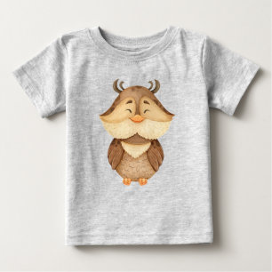 Cute Waterverf Owl Bird Wildlife Natuur art Baby