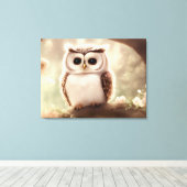 Cute waterverf owl canvas afdruk (Insitu (Houten vloer))
