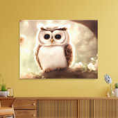 Cute waterverf owl canvas afdruk (Insitu (Woonkamer))