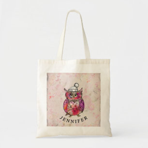 Cute Waterverf Owl Floral Pattern Tote Bag