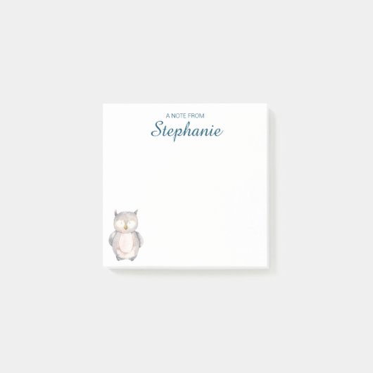 Cute Waterverf Owl Post-it® Notes (Voorkant)