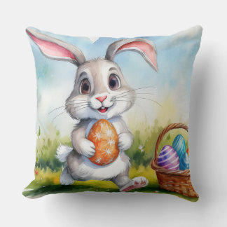 Cute Waterverf Paasbunny Kussen