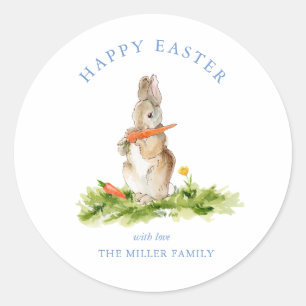 Cute waterverf Paasbunny Ronde Sticker