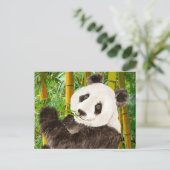 Cute Waterverf Panda in het Bamboe-bos Briefkaart (Staand voorkant)