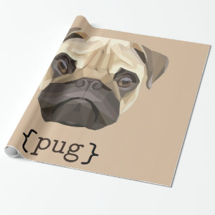Cute Waterverf Pug Face Definition Cadeaupapier