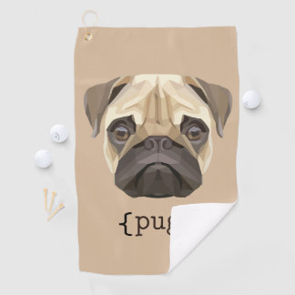 Cute Waterverf Pug Face Definition Golfhanddoek