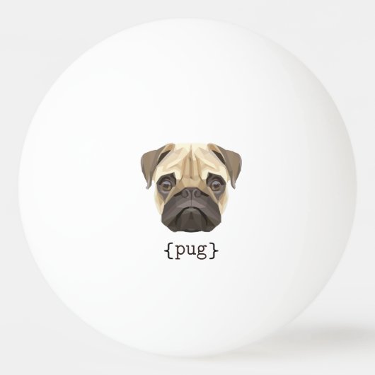 Cute Waterverf Pug Face Definition Pingpongballen (Voorkant)