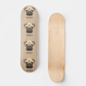 Cute Waterverf Pug Face Definition Skateboard (Voorkant)