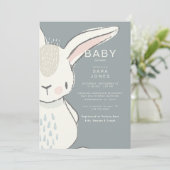 Cute Waterverf Rabbit Baby shower Kaart (Staand voorkant)