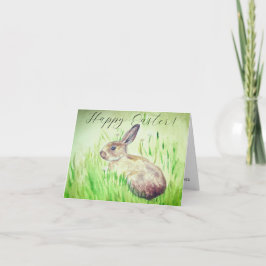 Cute Waterverf Rabbit Bunny Hare Easter Humor Egg Bedankkaart